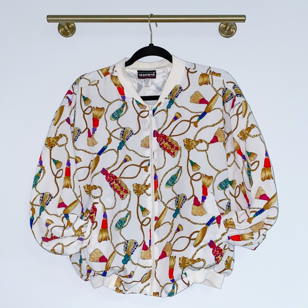 Notations Vintage Rope Tassel Bomber Jacket - image 2